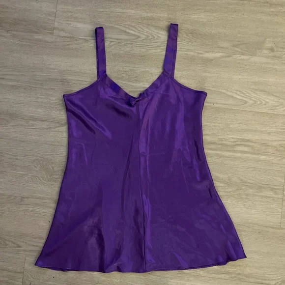 Vintage Purple satin slip sleep dress large - Picture 2 of 8